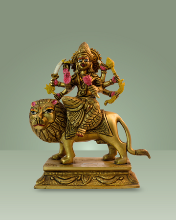 Brass Maa Durga - Shakti Pose