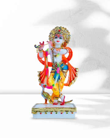 Lord Krishna Playing Flute (Coloured)