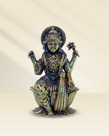 Ashtadhatu Maa Laxmi Sitting on Lotus