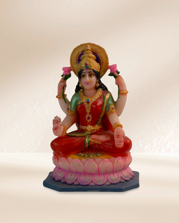 Maa Laxmi - Sitting on Lotus (Composite Marble)