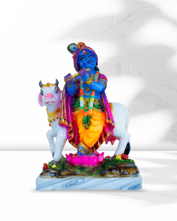 Kanha Idol with Gau Mata