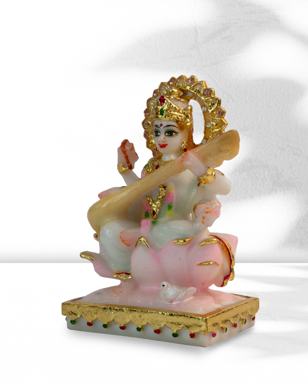 Maa Saraswati - Sitting on Lotus (White)