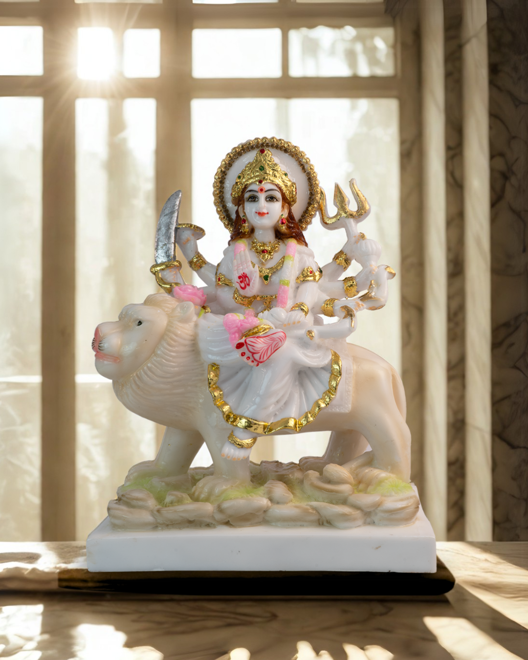 Maa Durga Shakti Pose (White)